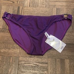 Converse purple striped bikini bottom